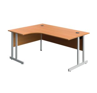 5 Star Modara TU LH Radial Desk 1600x1200x730mm Beech/White KF800302