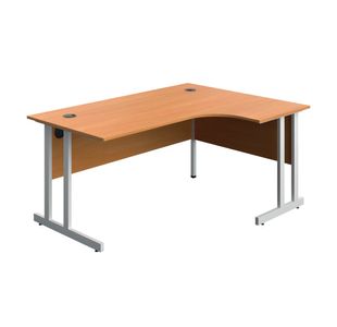 5 Star Modara TU RH Radial Desk 1600x1200x730mm Beech/White KF800303
