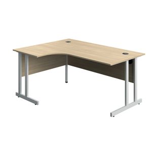 5 Star Modara TU LH Radial Desk 1600x1200x730mm Oak/White KF800308