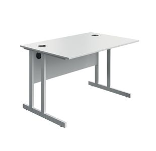 5 Star Modara Twin Upright Desk 1200x800x730mm White/White KF800310