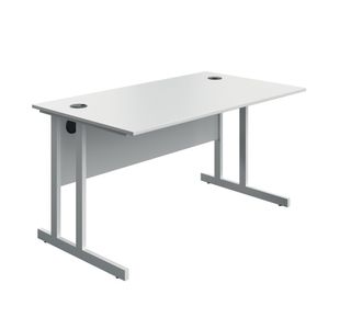 5 Star Modara Twin Upright Desk 1400x800x730mm White/White KF800311
