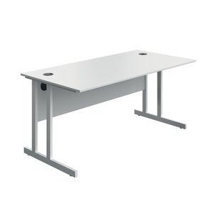 5 Star Modara Twin Upright Desk 1600x800x730mm White/White KF800312
