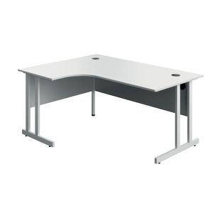 5 Star Modara TU LH Radial Desk 1600x1200x730mm White/White KF800314