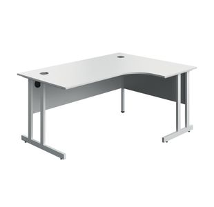5 Star Modara TU RH Radial Desk 1600x1200x730mm White/White KF800315