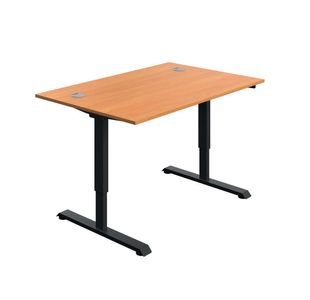 5 Star Modara SM Sit/Stand Height Adj Desk 1200x800 Bch/Blk KF800317
