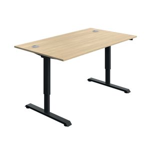 5 Star Modara SM Sit/Stand Height Adj Desk 1400x800 Oak/Blk KF800321