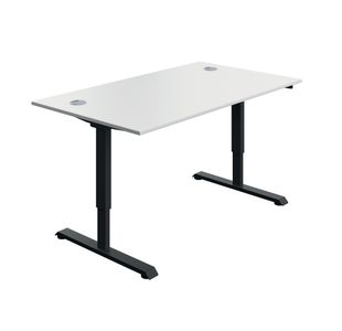 5 Star Modara SM Sit/Stand Height Adj Desk 1400x800 Wht/Blk KF800323