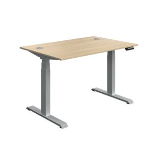 5 Star Modara DM Sit/Stand Height Adj Desk 1200x800 Oak/Slv KF800331