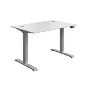 5 Star Modara DM Sit/Stand Height Adj Desk 1200x800 Wht/Slv KF800332