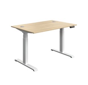 5 Star Modara DM Sit/Stand Height Adj Desk 1200x800 Oak/Wht KF800334