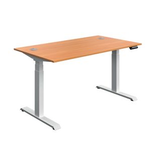 5 Star Modara DM Sit/Stand Height Adj Desk 1400x800 Bch/Wht KF800337