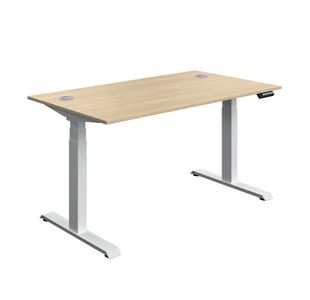 5 Star Modara DM Sit/Stand Height Adj Desk 1400x800 Oak/Wht KF800338