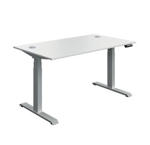 5 Star Modara DM Sit/Stand Height Adj Desk 1400x800 Wht/Slv KF800343