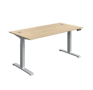 5 Star Modara DM Sit/Stand Height Adj Desk 1600x800 Oak/Slv KF800348