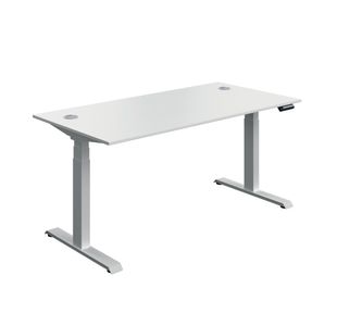 5 Star Modara DM Sit/Stand Height Adj Desk 1600x800 Wht/Slv KF800349