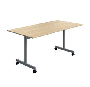 Serrion Tilting Rectangular Table 1600x800x730mm Oak/Silver KF800351