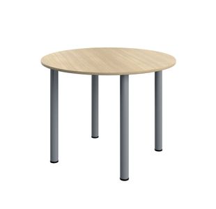 5 Star Modara Round Pole Leg Meeting Table 1000x730mm Oak KF800369