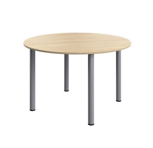 5 Star Modara Round Pole Leg Meeting Table 1200x730mm Oak KF800370