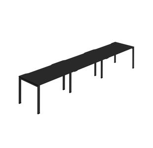 Jemini Three Person Bench Desk 1200x800mm Black Set of 3 KF800386
