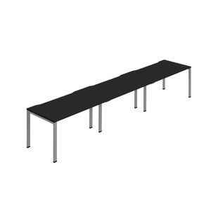 Jemini Three Person Bench Desk 1200x800 Black/Silver Set of 3 KF800387