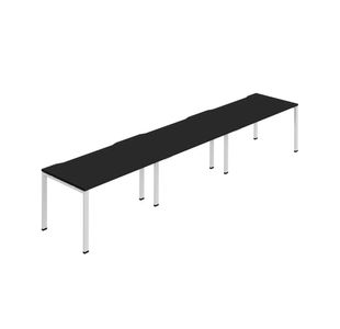 Jemini Three Person Bench Desk 1200x800 Black/White Set of 3 KF800388