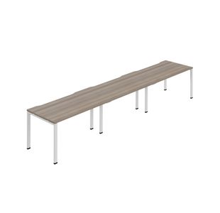 Jemini Three Person Bench Desk 1200x800 Grey Oak/Wht Set of 3 KF800392