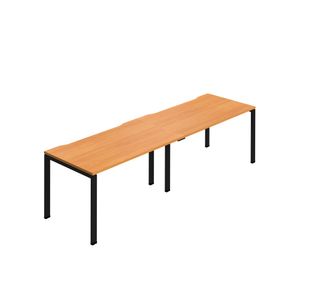 Jemini Two Person Bench Desk 1200x800mm Beech/Black (Set of 2) KF800433