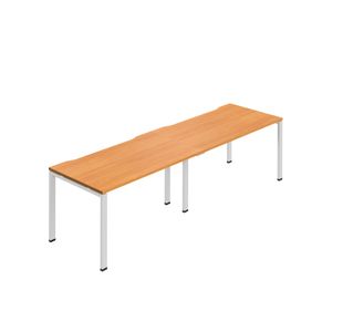 Jemini Two Person Bench Desk 1200x800mm Beech/White (Set of 2) KF800435