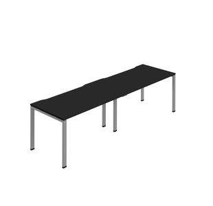 Jemini Two Person Bench Desk 1200x800mm Black/Silver (Set of 2) KF800437