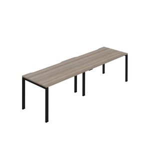 Jemini Two Person Bench Desk 1200x800mm Grey Oak/Black (Set of 2) KF800439