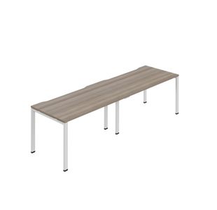 Jemini Two Person Bench Desk 1400x800mm Grey Oak/White (Set of 2) KF800458