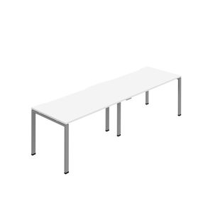 Jemini Two Person Bench Desk 1600x800mm White/Silver (Set of 2) KF800480