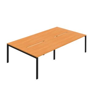 Jemini Four Person Back-to-Back Bench Desk Beech/Black KF800483