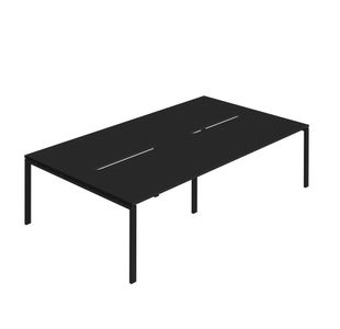 Jemini Four Person Back-to-Back Bench Desk Black/Black KF800486