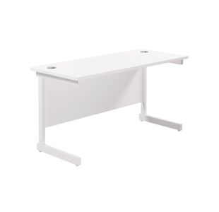 Jemini Single Rectangular Desk 1200x600x730mm White/White KF800497