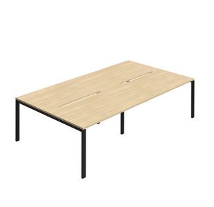 Jemini Four Person Back-to-Back Bench Desk Nova Oak/Black KF800509