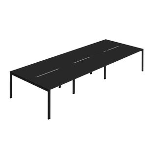 Jemini Six Person Back-to-Back Bench Desk Black/Black KF800535