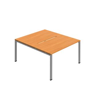 Jemini Two Person Back-to-Back Bench Desk Beech/Silver KF800583