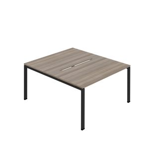 Jemini Two Person Back-to-Back Bench Desk Grey Oak/Black KF800589