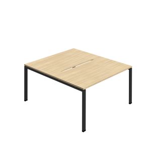 Jemini Two Person Back-to-Back Bench Desk Nova Oak/Black KF800592