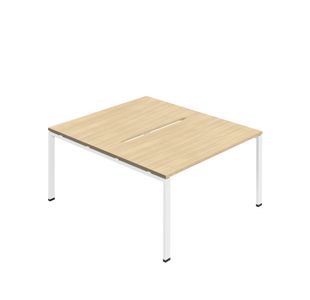 Jemini Two Person Back-to-Back Bench Desk Nova Oak/White KF800595