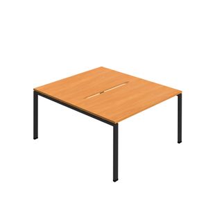 Jemini Two Person Back-to-Back Bench Desk Beech/Black KF800599