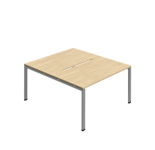 Jemini Two Person Back-to-Back Bench Desk Nova Oak/Silver KF800610