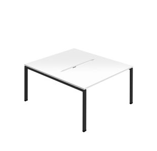 Jemini Two Person Back-to-Back Bench Desk White/Black KF800612