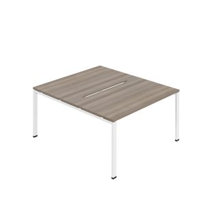 Jemini Two Person Back-to-Back Bench Desk Grey Oak/White KF800625