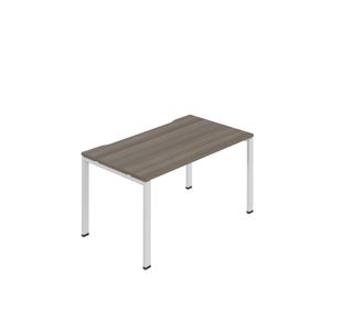 Jemini One Person Bench Desk 1400x800mm Grey Oak/White KF800657