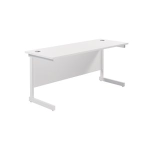 Jemini Single Rectangular Desk 1600x600x730mm White/White KF800738