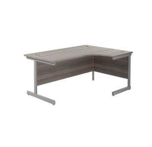 Jemini Radial Right Hand Cantilever Desk 1600x1200x730mm Grey Oak/Silver KF801790