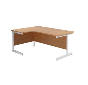 Jemini Radial Left Hand Cantilever Desk 1600x1200x730mm Nova Oak/White KF801868