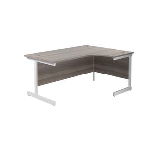Jemini Radial Right Hand Cantilever Desk 1600x1200x730mm Grey Oak KF801917